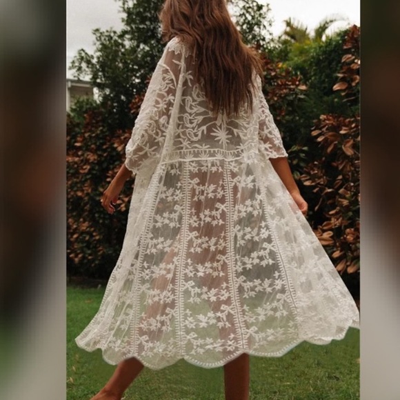 S-XL🦚Emmy Sweet & Sultry Lace Kimono New - Picture 3 of 11